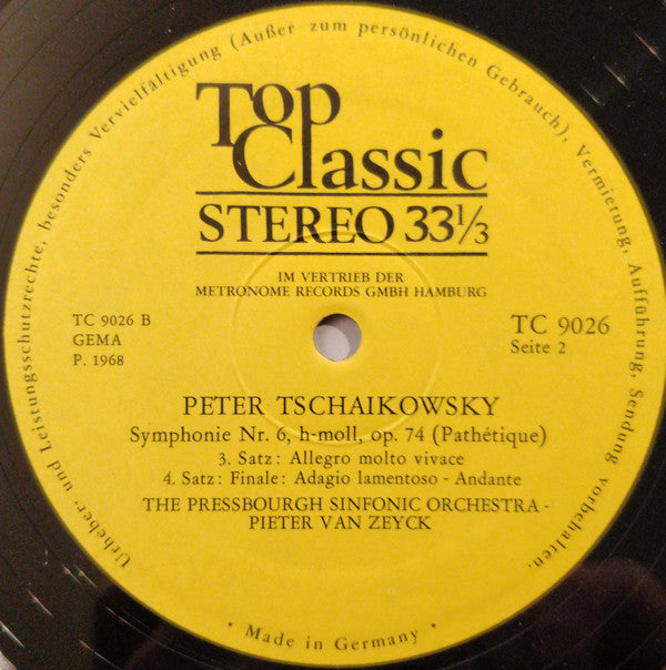 Pyotr Ilyich Tchaikovsky : Tschaikowsky Symphonie Nr. 6, H-Moll, Op. 74 (Pathetique) (LP, Album)
