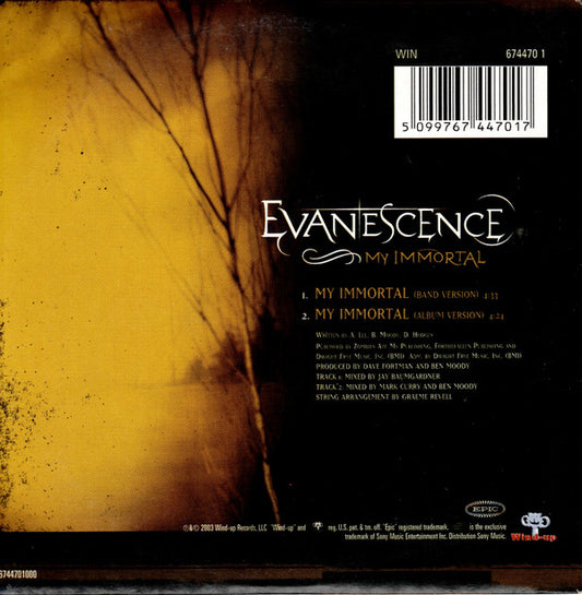 Evanescence : My Immortal (CD, Single, Car)