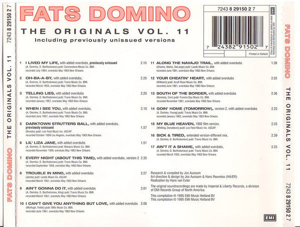Fats Domino : The Originals Vol. 11 (CD, Album, RE)
