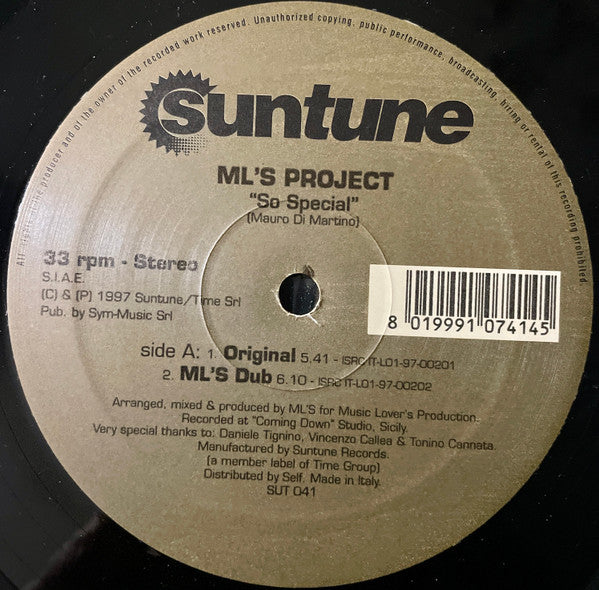 ML'S Project : So Special (12")