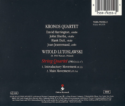 Kronos Quartet, Witold Lutoslawski : String Quartet (CD, Album)