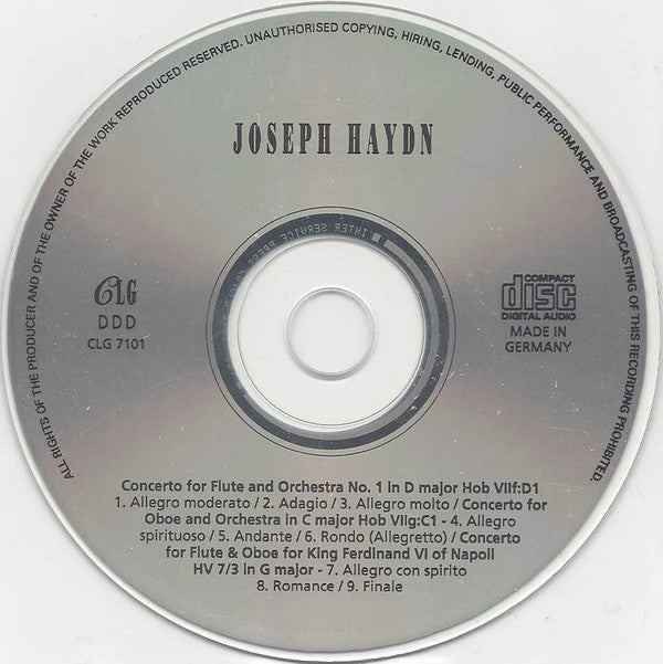 Joseph Haydn : Concertos For Flute And Oboe (CD)