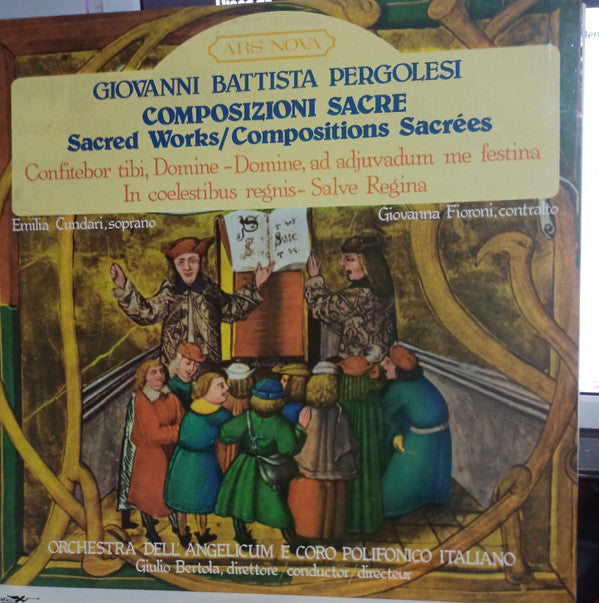 Giovanni Battista Pergolesi, Orchestra Dell'Angelicum Di Milano E Coro Dell'Angelicum Di Milano, Giulio Bertola : Composizioni Sacre (LP)