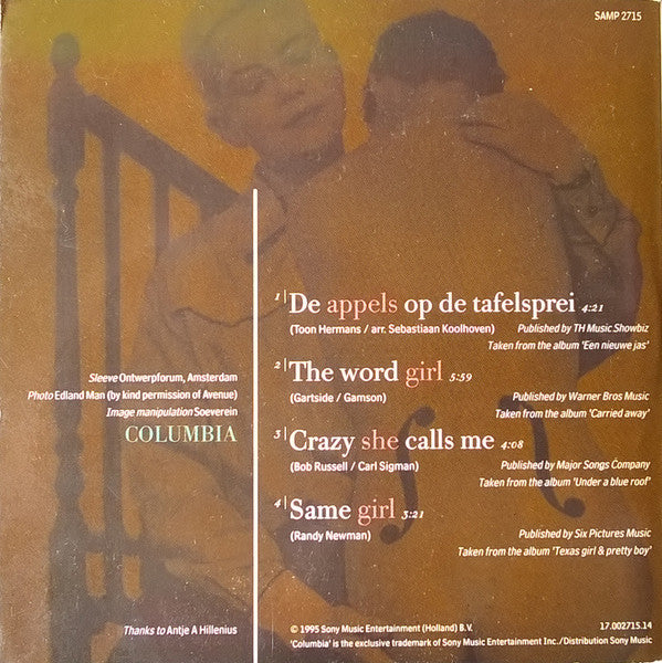 Mathilde Santing : De Appels Op De Tafelsprei (CD, Promo, Smplr)