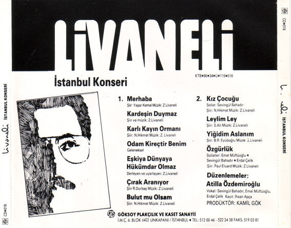 Zülfü Livaneli : İstanbul Konseri (CD, Album, RE)