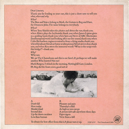 The Chameleons : Script Of The Bridge (LP, Album, Tex)
