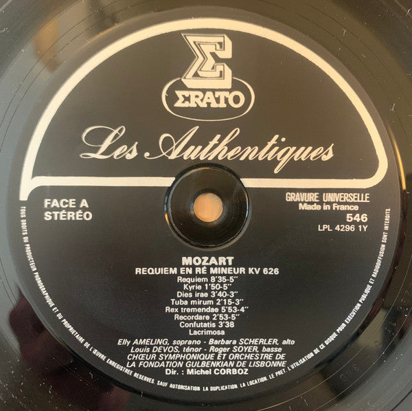 Wolfgang Amadeus Mozart, Michel Corboz : Requiem (LP, Album, Gat)