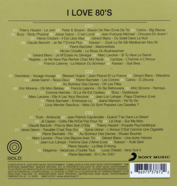 Various : I Love 80's - Variétés Françaises (Box, Met + 3xCD, Comp)