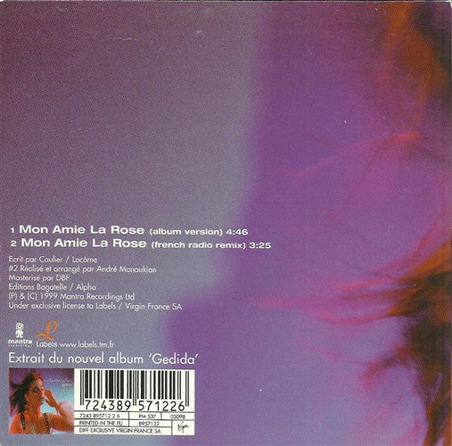 Natacha Atlas : Mon Amie La Rose (CD, Single)