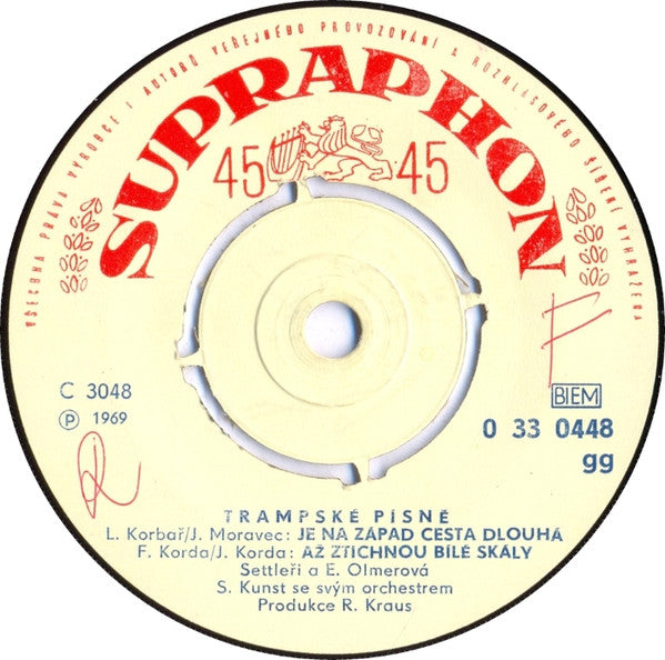 Sláva Kunst Orchestra : Trampské Písně (7", EP, Mono)