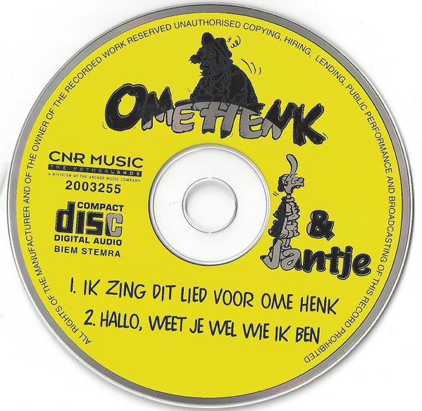 Ome Henk & Jantje : Ik Zing Dit Lied Voor Ome Henk! (CD, Single, Car)