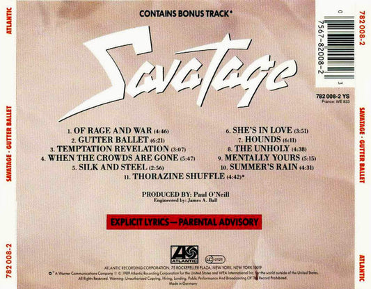 Savatage : Gutter Ballet (CD, Album)