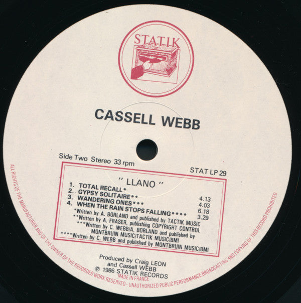 Cassell Webb : Llano (LP, Album)