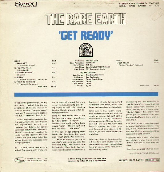 Rare Earth : Get Ready (LP, Album)