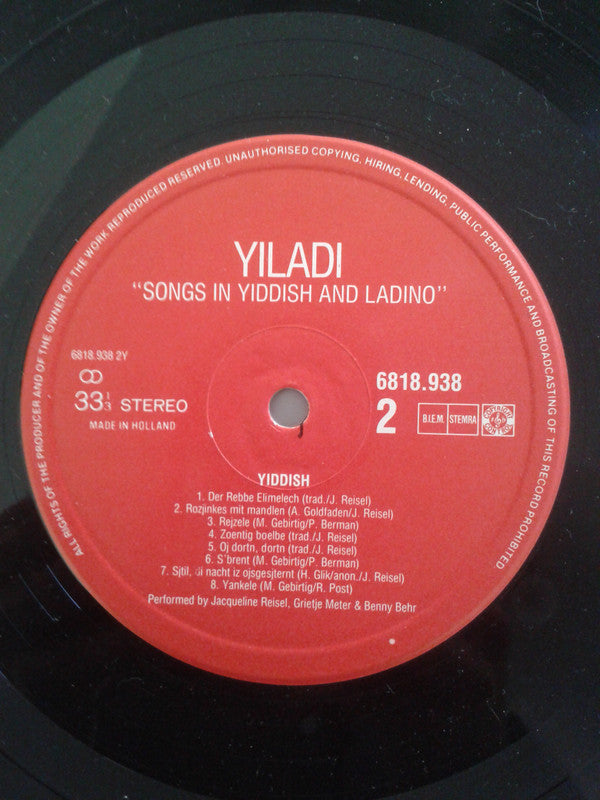 Jacqueline Reisel, Grietje Meter : Songs In Yiddish And Ladino (LP)