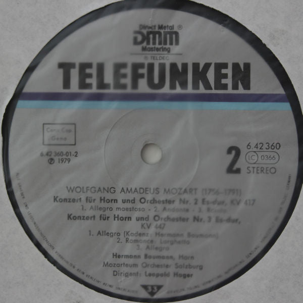 Wolfgang Amadeus Mozart, Hermann Baumann, Das Mozarteum Orchester Salzburg · Leopold Hager : Die Vier Hornkonzerte = The Four Horn Concertos = Les Quatre Concertos Pour Cor (LP, RE, DMM)