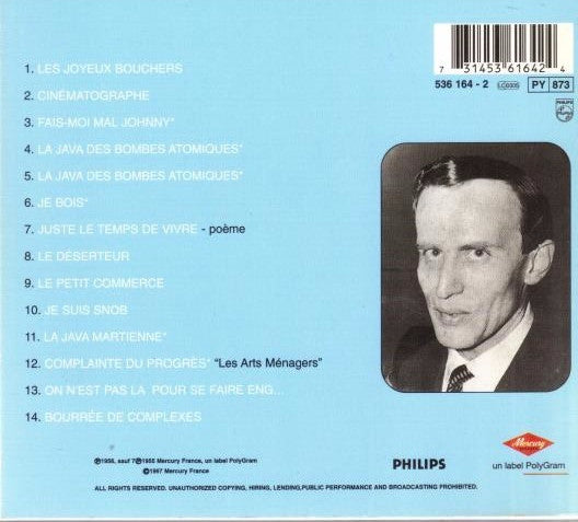 Boris Vian : Boris Vian (CD, Album, RE, Dig)