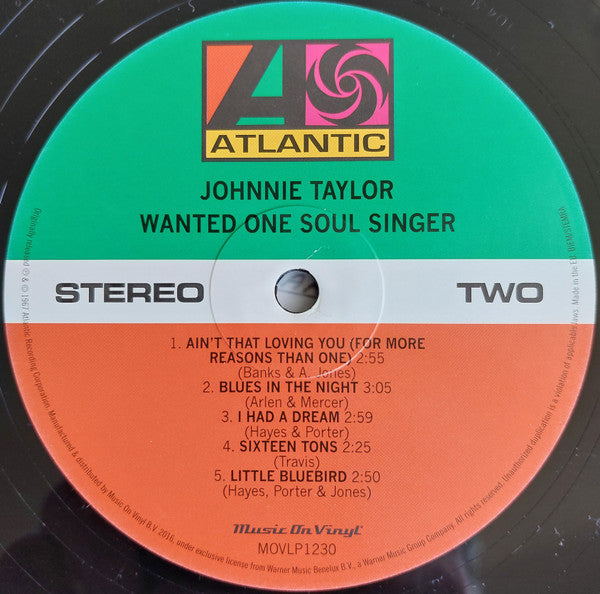 Johnnie Taylor : Wanted One Soul Singer (LP, Album, RE)