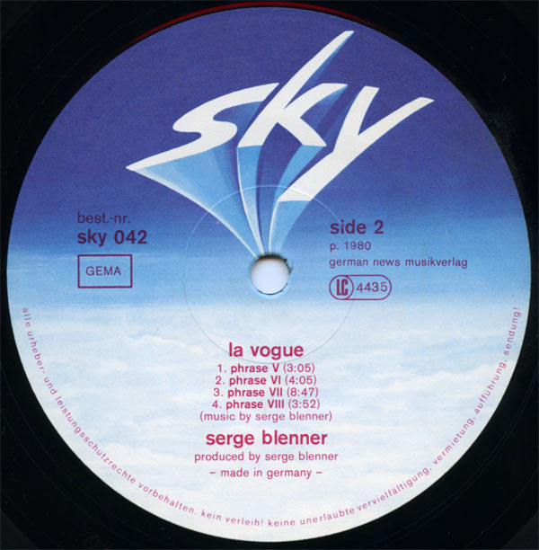 Serge Blenner : La Vogue (LP, Album)