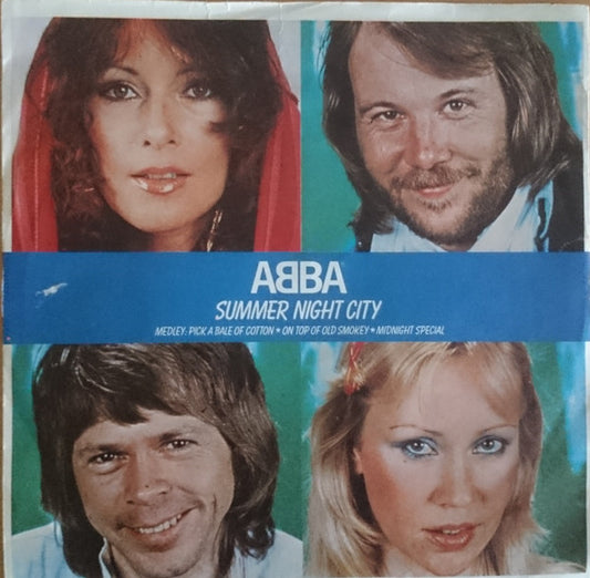 ABBA : Summer Night City (7", Single, Blu)