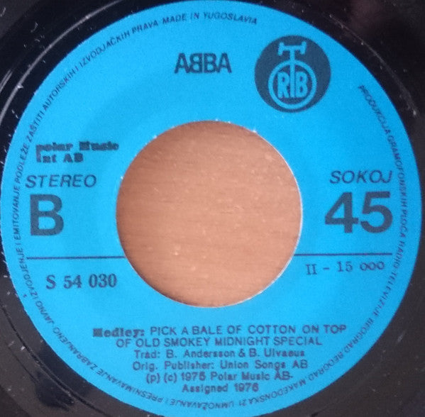 ABBA : Summer Night City (7", Single, Blu)