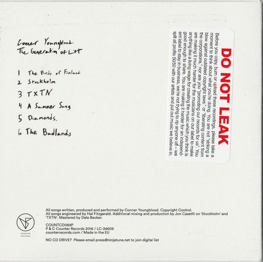Conner Youngblood : The Generation Of Lift (CDr, EP, Promo)