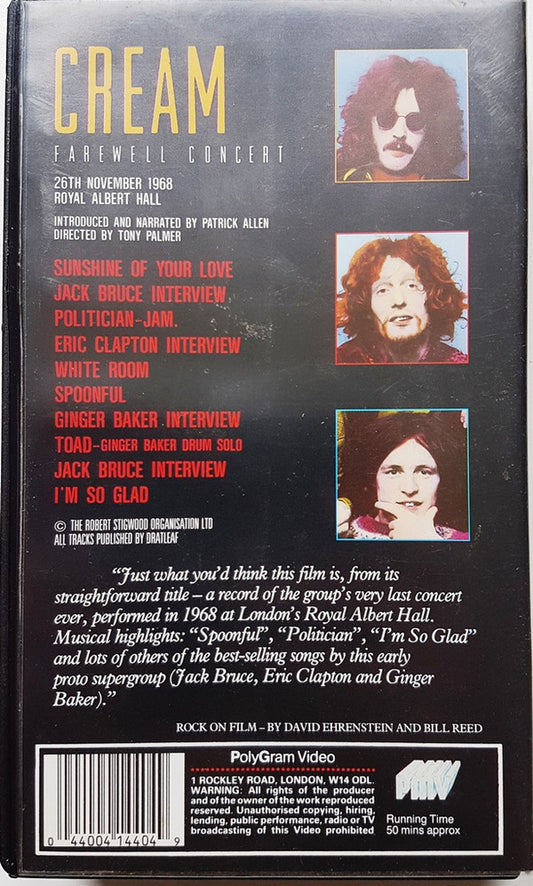 Cream (2) : Farewell Concert (Beta, PAL)