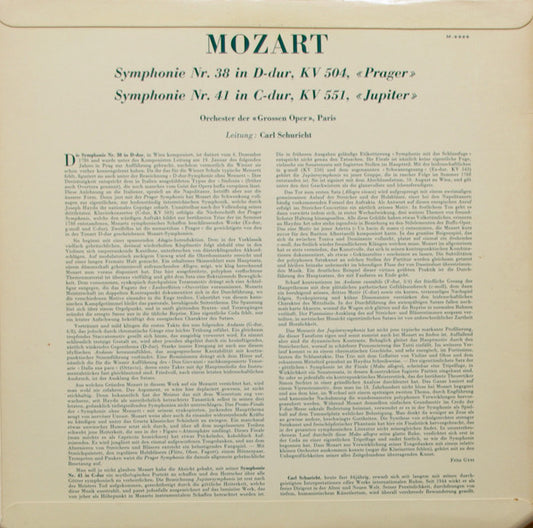 Wolfgang Amadeus Mozart - Carl Schuricht Conducts Orchestre National De L'Opéra De Paris : Jupiter Symphony / Prague Symphony (LP, Album, Mono)