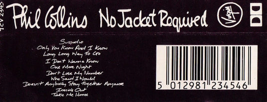 Phil Collins : No Jacket Required (Cass, Album, RP, Bla)