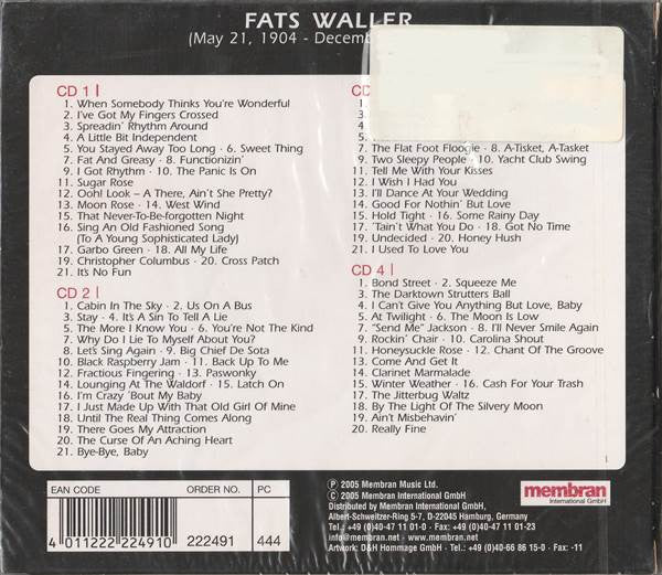 Fats Waller : Ain't Misbehavin' (4xCD, Comp)