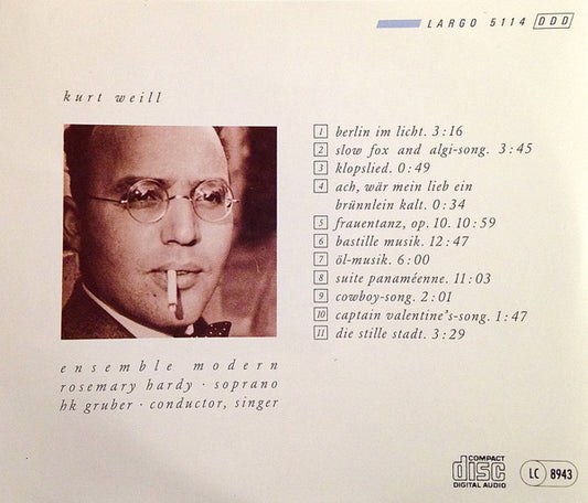 Kurt Weill – Ensemble Modern, Rosemary Hardy, HK Gruber : Berlin Im Licht (CD)