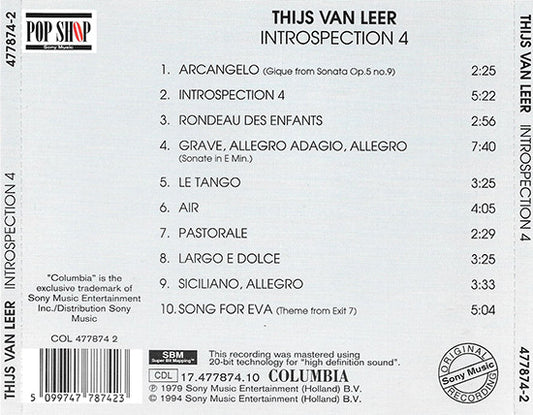 Thijs van Leer : Introspection 4 (CD, Album, RE)