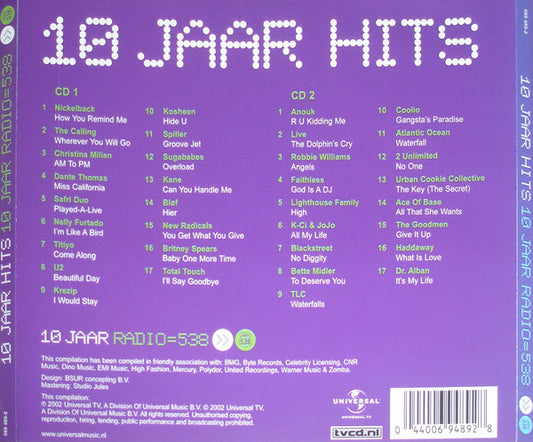 Various : 10 Jaar Hits 10 Jaar Radio=538 (2xCD, Comp)