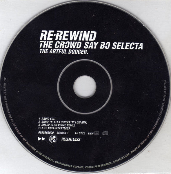 Artful Dodger : Re-Rewind The Crowd Say Bo Selecta (CD, Maxi)