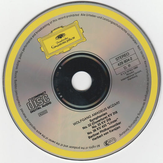 Wolfgang Amadeus Mozart, Berliner Philharmoniker, Herbert von Karajan : Symphonies Nos. 32,33,36 "Linzer" (CD, Comp, RE, RM)