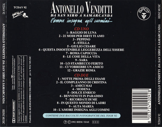 Antonello Venditti : Da San Siro A Samarcanda "L'Amore Insegna Agli Uomini" (2xCD, Album, Liv)