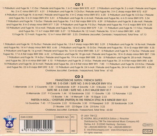 Johann Sebastian Bach : Harpsichord Works (3xCD, Album)