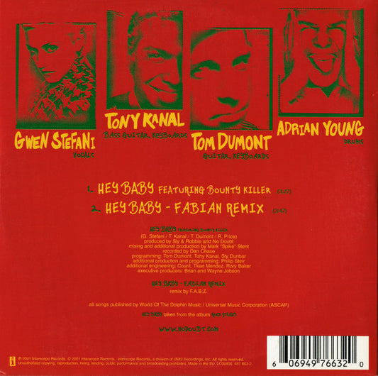 No Doubt : Hey Baby (CD, Single, Car)