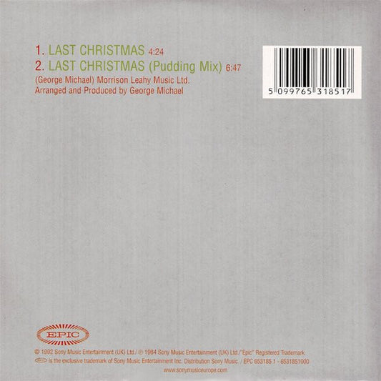 Wham!, George Michael, Andrew Ridgeley : Last Christmas (CD, Single, RE, Car)