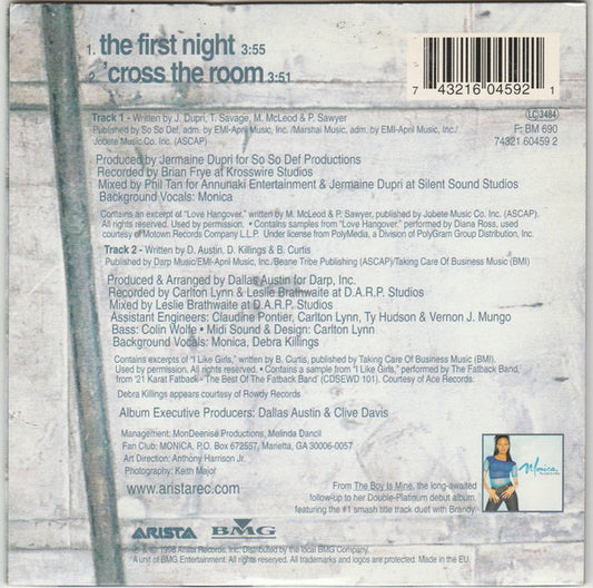 Monica : The First Night (CD, Single, Car)