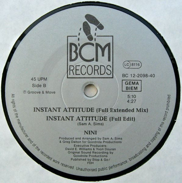 Nini : Instant Attitude (12")