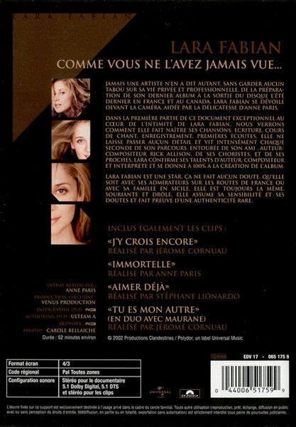 Lara Fabian : Intime (DVD, PAL)