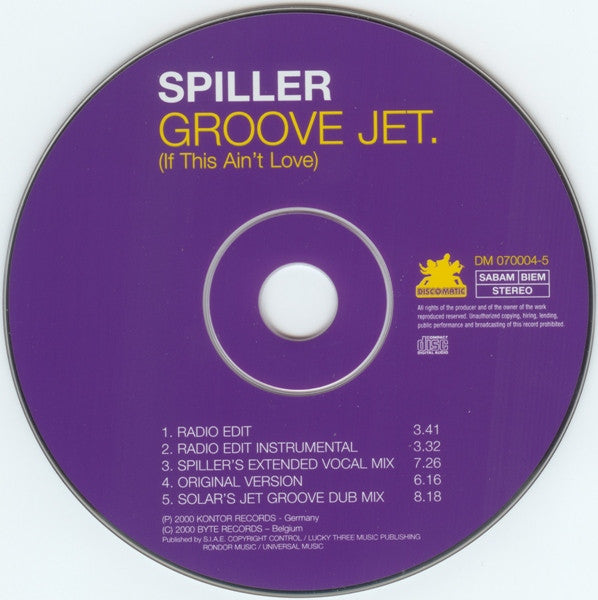 Spiller : Groove Jet. (If This Ain't Love) (CD, Maxi)