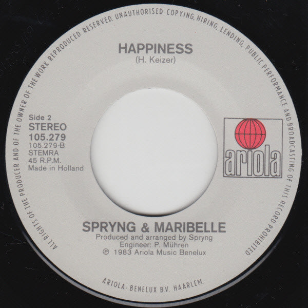 Spryng & Maribelle : Love Is.... (7", Single)