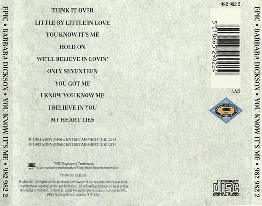 Barbara Dickson : You Know It's Me (CD, Album, RE)