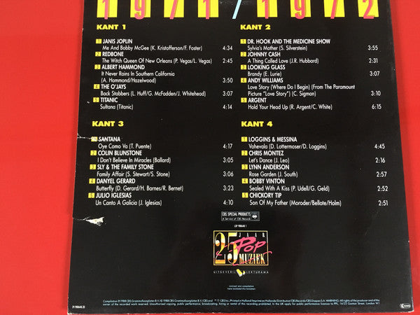 Various : 25 Jaar Popmuziek - 1971/1972 (2xLP, Comp, Gat)
