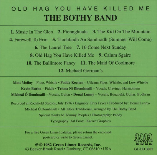 The Bothy Band : Old Hag You Have Killed Me (CD, Album, RE)