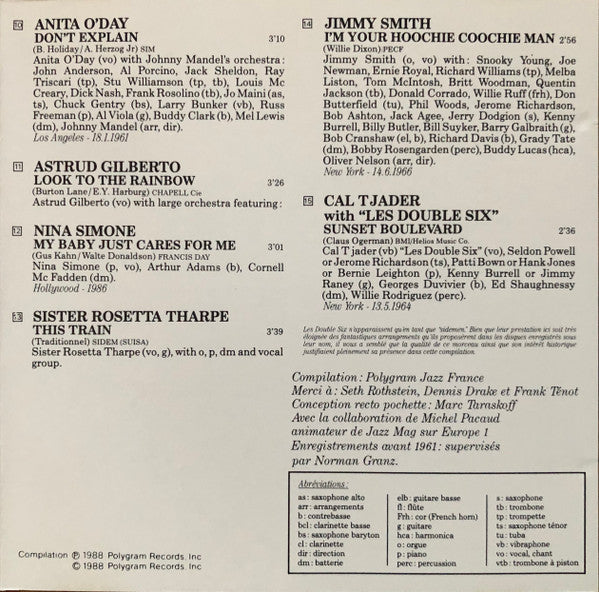 Various : Jazz En Verve Vol. 3 - Chanteurs (CD, Comp)