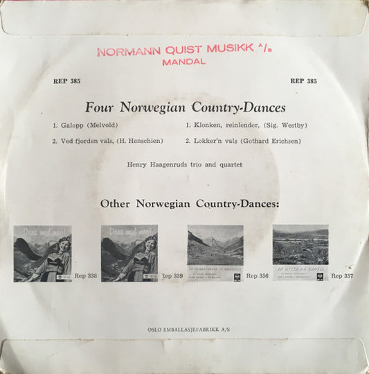 Henry Haagenruds Trekkspillensemble : Four Norwegian Country-Dances (7", EP)