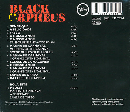 Antonio Carlos Jobim & Luiz Bonfá / Bola Sete : Black Orpheus - Original Orfeo Negro Soundtrack (CD, Album, RE)